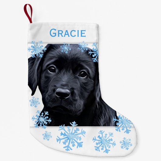 Labrador Retriever Dog Personalisiert Weihnachten Kleiner Weihnachtsstrumpf (Vorderseite)