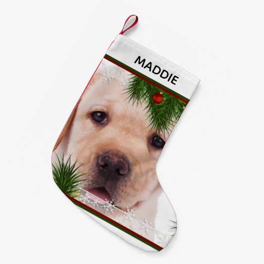 Labrador Retriever Dog Personalisiert Weihnachten Kleiner Weihnachtsstrumpf (Vorderansicht (hängend))
