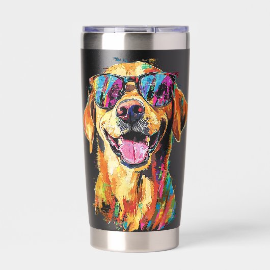 Labrador Retriever Dog Pet Art Sunglasses Labrador Thermobecher (Vorderseite)