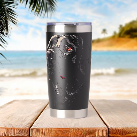 Labrador Retriever Dog Pet Artwork Labrador Retrie Thermobecher (Strand (gedreht))