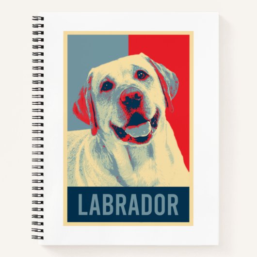 Labrador Retriever Dog Portrait Pop Art Notizblock (Vorderseite)