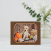 Labrador Retriever Dog & Pumpkins Brown Einladung (Stehend Vorderseite)