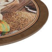 Labrador Retriever Dog & Pumpkins Brown Schneidebrett (Ecke)
