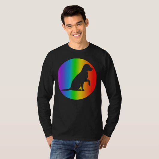 Labrador Retriever Dog Rainbow Silhouette T-Shirt (Vorne ganz)