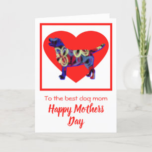 Labrador Retriever Dog Red Heart Mother Day Card Dankeskarte