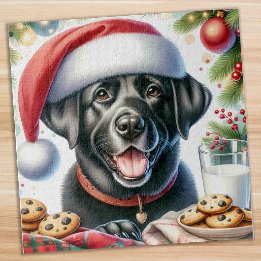 Labrador Retriever Dog Santa Cookies Weihnachten Puzzle