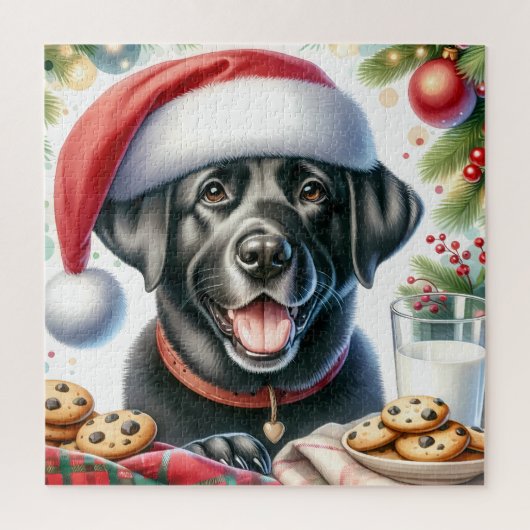 Labrador Retriever Dog Santa Cookies Weihnachten Puzzle (Vertikal)