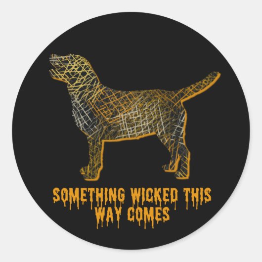 Labrador Retriever Dog Silhouette Spaß Halloween Runder Aufkleber (Vorderseite)