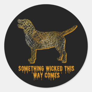 Labrador Retriever Dog Silhouette Spaß Halloween Runder Aufkleber