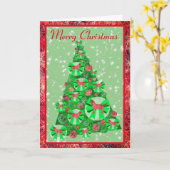 Labrador Retriever Dog Silhouette Weihnachtsbaum Karte (Gelbe Blume)