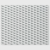 Labrador Retriever Dog Silhouette Y&B Grid White Geschenkpapier (Flach)