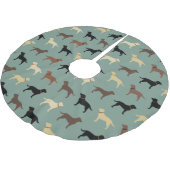 Labrador Retriever Dog Silhouetten Labradore Weihn Polyester Weihnachtsbaumdecke (Schrägansicht)