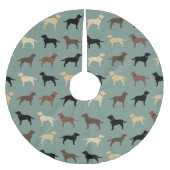 Labrador Retriever Dog Silhouetten Labradore Weihn Polyester Weihnachtsbaumdecke (Vorderseite)