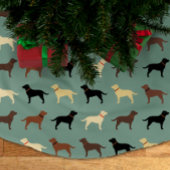 Labrador Retriever Dog Silhouetten Labradore Weihn Polyester Weihnachtsbaumdecke