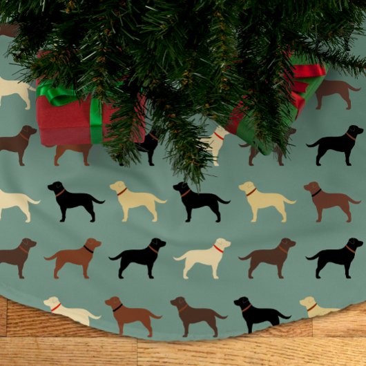 Labrador Retriever Dog Silhouetten Labradore Weihn Polyester Weihnachtsbaumdecke