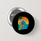Labrador Retriever Dog Surfing Surfer Hawaii Somme Button (Vorne & Hinten)
