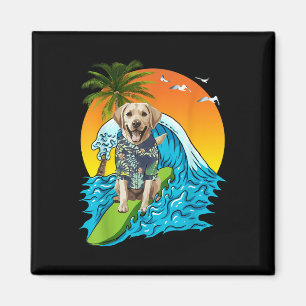 Labrador Retriever Dog Surfing Surfer Hawaii Somme Magnet