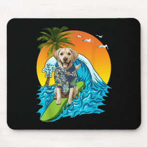 Labrador Retriever Dog Surfing Surfer Hawaii Somme Mousepad