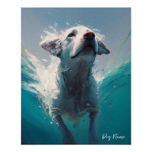 Labrador Retriever dog swimming in water 004 Poster (Vorderseite)