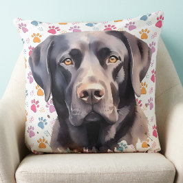 Labrador Retriever Dog Trendy farbenfrohe Paw Prin Kissen