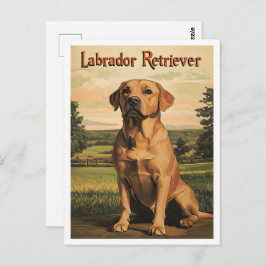 Labrador Retriever Dog Vintage Art Postkarte