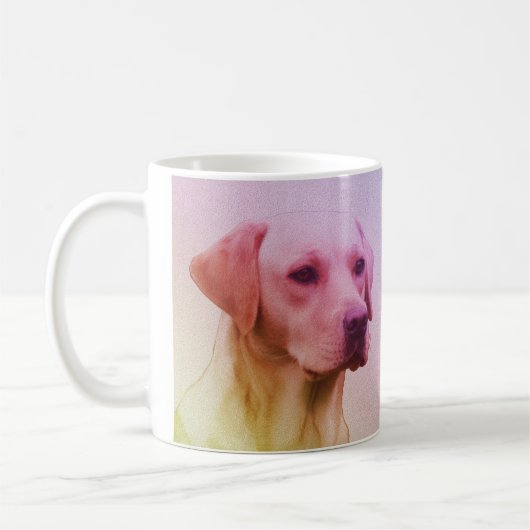 Labrador Retriever Dog Watercolor Portrait 01 Kaffeetasse (Links)