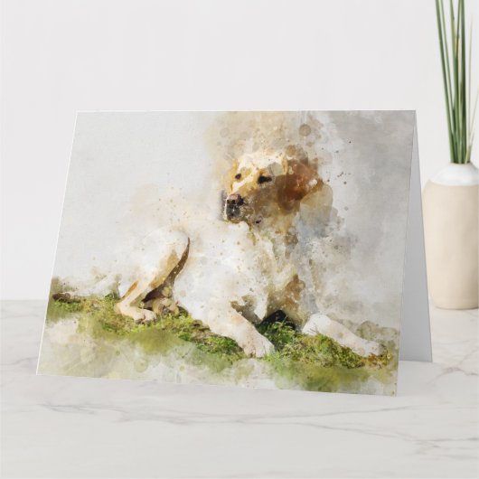 Labrador Retriever Dog Watercolor Portrait 03 Dankeskarte (Vorderseite)