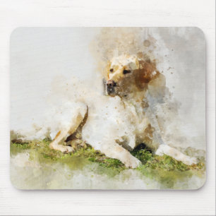 Labrador Retriever Dog Watercolor Portrait 03 Mousepad
