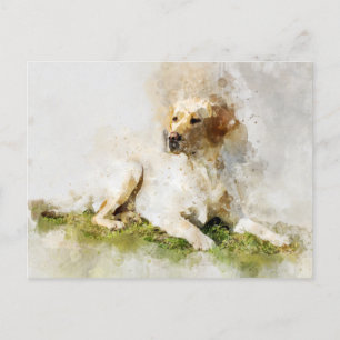 Labrador Retriever Dog Watercolor Portrait 03 Postkarte