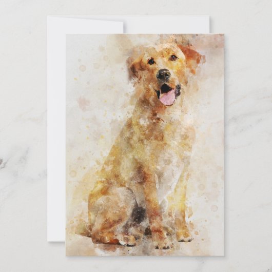 Labrador Retriever Dog Watercolor Portrait 04 Dankeskarte (Vorderseite)
