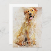 Labrador Retriever Dog Watercolor Portrait 04 Mitteilungskarte (Vorne/Hinten)
