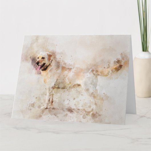 Labrador Retriever Dog Watercolor Portrait 05 Dankeskarte (Vorderseite)