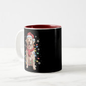 Labrador Retriever Dog Weihnachtsfeier Weihnachtsf Zweifarbige Tasse (Vorderseite Links)