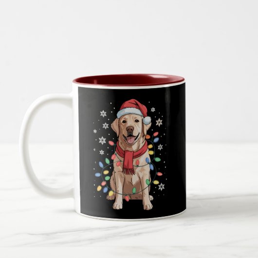 Labrador Retriever Dog Weihnachtsfeier Weihnachtsf Zweifarbige Tasse (Links)