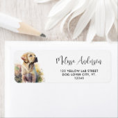 Labrador Retriever Dog Welpe Moderne Rücksendeadre (Insitu)