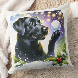 Labrador Retriever Dog Winterschnee Weihnachten Kissen