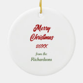 Labrador Retriever Dog Wrag in Weihnachtslicht Keramik Ornament (Hinten)