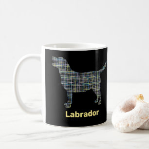 Labrador Retriever Dog Yellow & Blue Grid Kaffeetasse