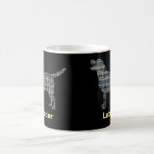 Labrador Retriever Dog Yellow & Blue Grid Kaffeetasse (Mittel)