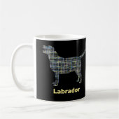 Labrador Retriever Dog Yellow & Blue Grid Kaffeetasse (Links)