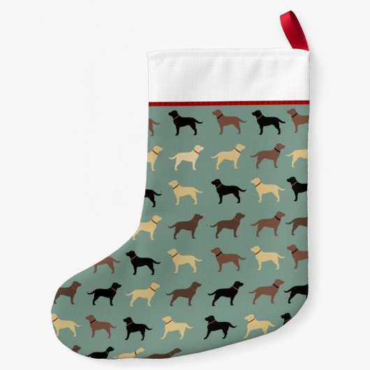 Labrador Retriever Dogs Pattern Labradors Kleiner Weihnachtsstrumpf (Rückseite)