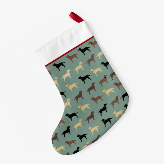 Labrador Retriever Dogs Pattern Labradors Kleiner Weihnachtsstrumpf (Rückseite (Hängend))