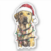 Labrador Retriever Dogs Tree Christmas Sweater Xma Aufkleber (Vorderseite)