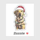 Labrador Retriever Dogs Tree Christmas Sweater Xma Aufkleber (Blatt)