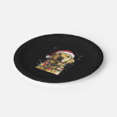 Labrador Retriever Dogs Tree Christmas Sweater Xma Pappteller (Schrägansicht)