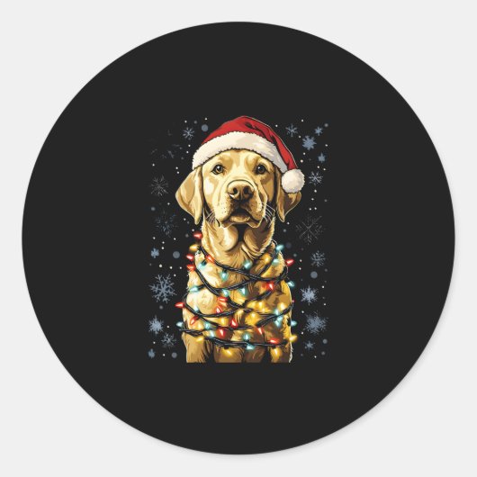 Labrador Retriever Dogs Tree Christmas Sweater Xma Runder Aufkleber (Vorderseite)
