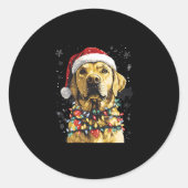 Labrador Retriever Dogs Tree Christmas Sweater Xma Runder Aufkleber (Vorderseite)
