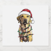 Labrador Retriever Dogs Tree Christmas Sweater Xma Schaumweinetikett (Einzelnes Label)