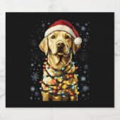 Labrador Retriever Dogs Tree Christmas Sweater Xma Schaumweinetikett (Einzelnes Label)
