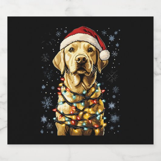 Labrador Retriever Dogs Tree Christmas Sweater Xma Schaumweinetikett (Einzelnes Label)